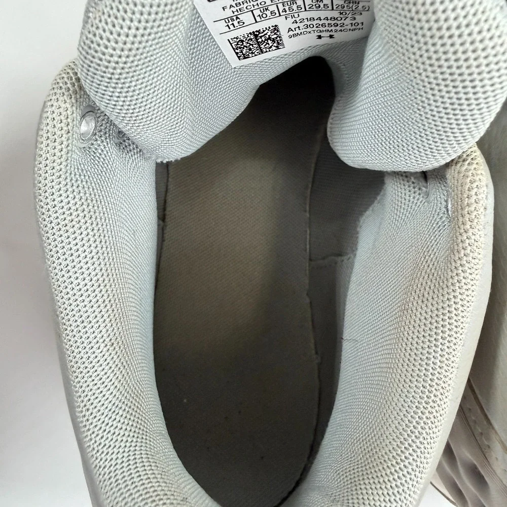 Under‎ Armour Harper 8 Mid RM Baseball Cleats Grey Metallic Mens Size 11.5